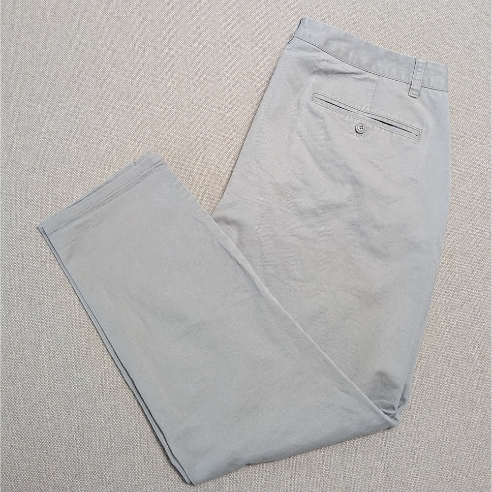 BONOBOS Pants Men's Gray 36x32 Slim Taper Chinos Cotton Blend Office Preppy